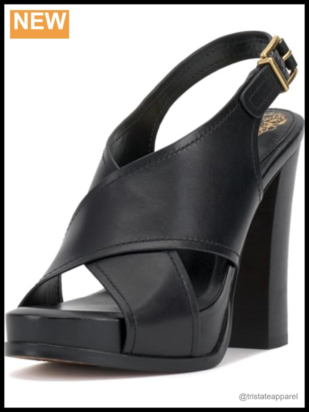 Criss Cross High Heel Platform Sandal Leather Peep Toe Slingback